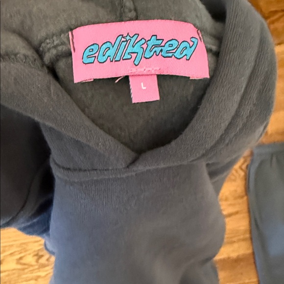 Edited grey hoodie and matching pants with bow details size large NWT - Picture 10 of 11